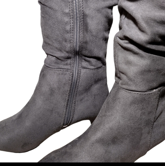 Qupid Faux Suede Slouch Boots NWOT - Picture 3 of 8